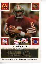 1986 McDonald's All-Stars Green Tab #16 Joe Montana