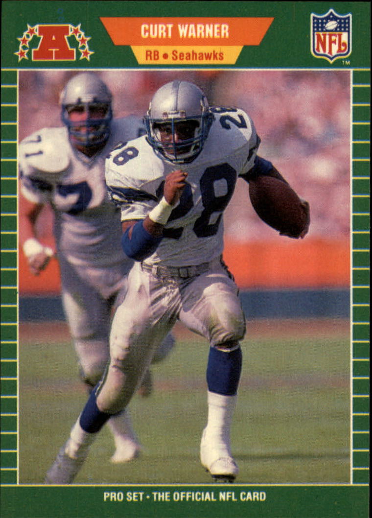 1989 Pro Set #404A Curt Warner ERR/(yards 1455)