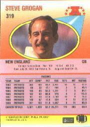 1990 Fleer #319 Steve Grogan back image