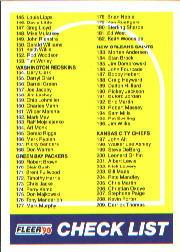 1990 Fleer #399 Checklist Card UER