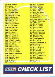 1990 Fleer #400 Checklist Card