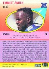 1990 Fleer Update #U40 Emmitt Smith RC back image