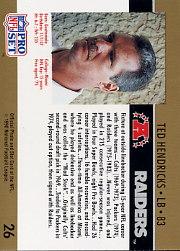 1990 Pro Set #26 Ted Hendricks HOF back image
