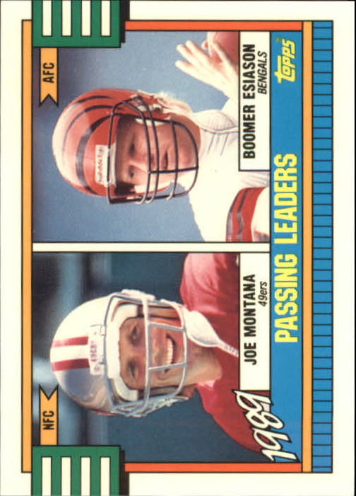 1990 Topps Tiffany #229 Joe Montana/B.Esiason LL