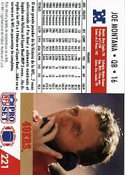 1991 Pro Set Spanish #221 Joe Montana back image