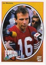 1991 Upper Deck Heroes Montana Box Bottoms #6 Joe Montana/1989 NFL's MVP