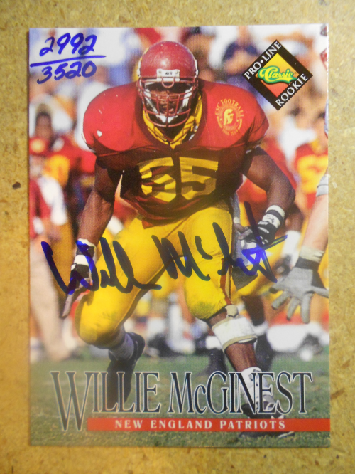 1994 Pro Line Live Autographs #86 Willie McGinest/3520