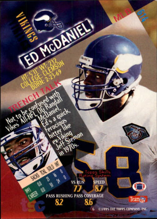 1994 Stadium Club 614 Ed McDaniel NM MT