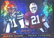 1994 Stadium Club Bowman's Best Refractors #18 Deion Sanders/A.Glenn