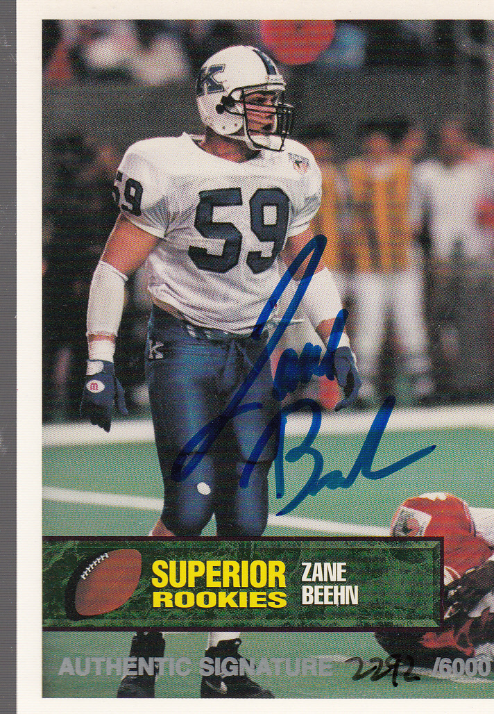 1994 Superior Rookies Autographs #19 Zane Beehn/6000