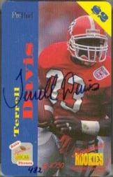 1995 Signature Rookies Auto-Phonex Phone Card Autographs #19 Terrell Davis