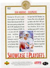 1995 SP Championship Playoff Showcase Die Cuts #PS12 Dan Marino back image