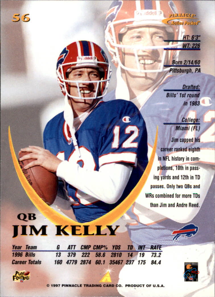 1997 Action Packed #56 Jim Kelly back image