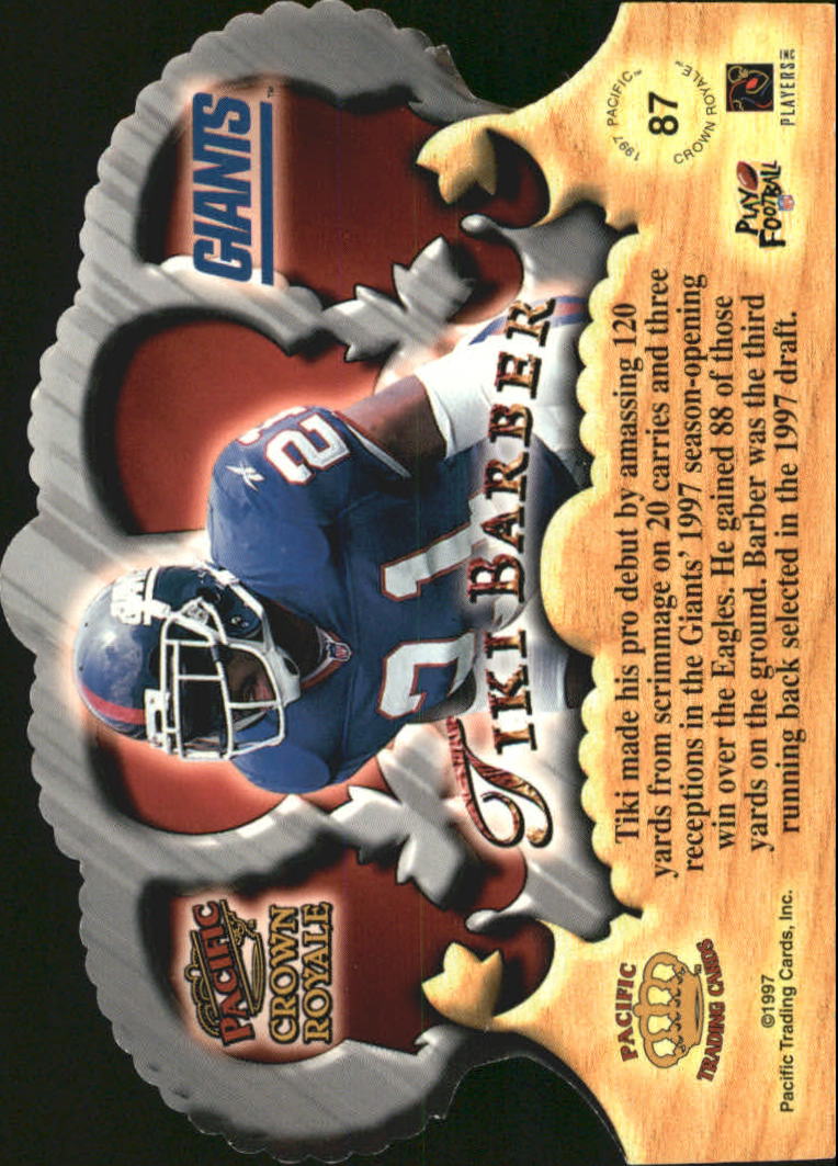 1997 Crown Royale #87 Tiki Barber RC back image