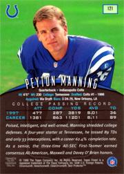 1998 Finest #121 Peyton Manning RC back image