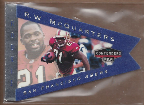 1998 Playoff Contenders Pennants Blue Felt #82 R.W. McQuarters