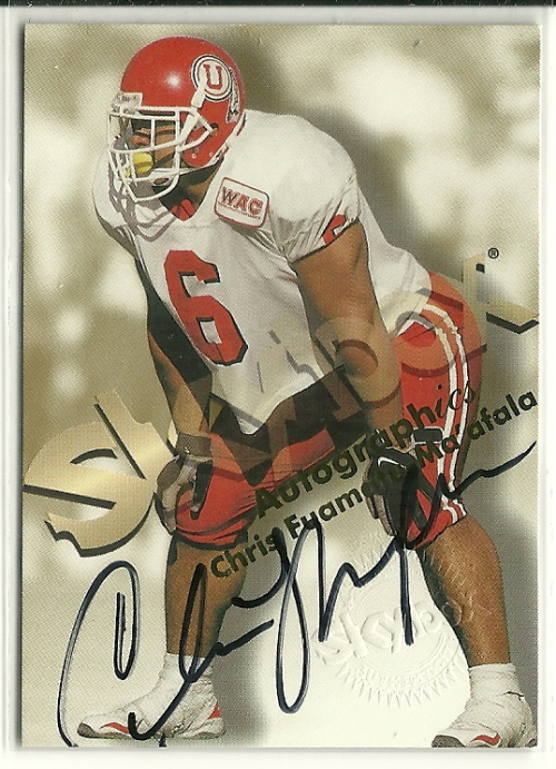 1998 SkyBox Premium Autographics #29 Chris Fuamatu-Ma'afala MU/S/ST*