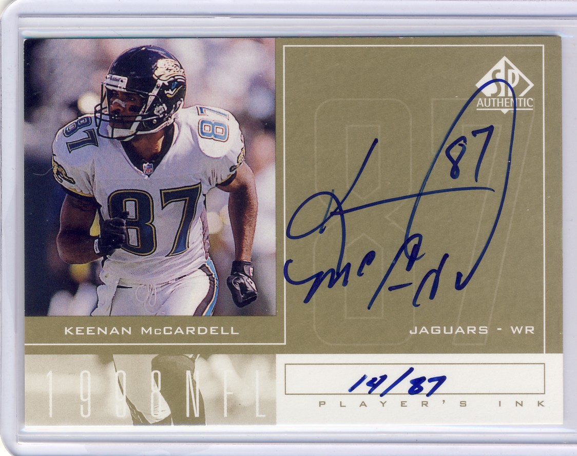 1998 SP Authentic Player's Ink Gold #KM Keenan McCardell/87