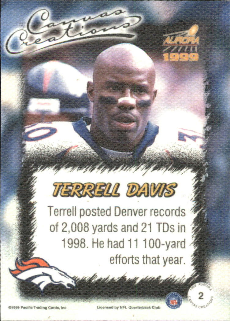1999 Aurora Canvas Creations #2 Terrell Davis back image