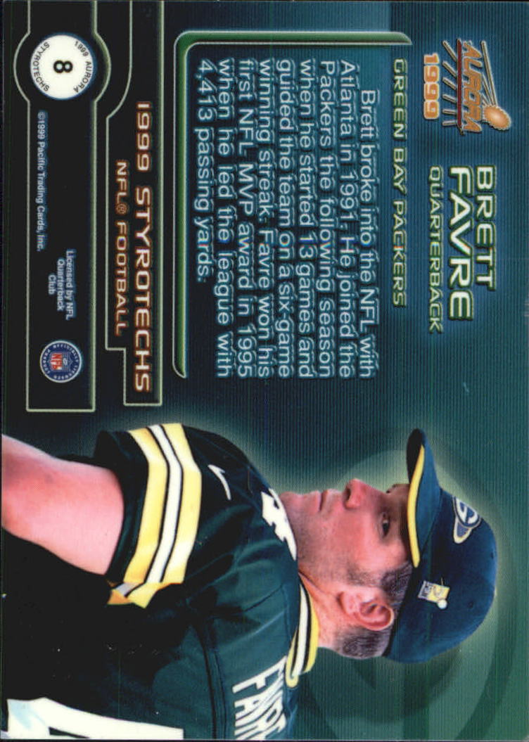 1999 Aurora Styrotechs #8 Brett Favre back image
