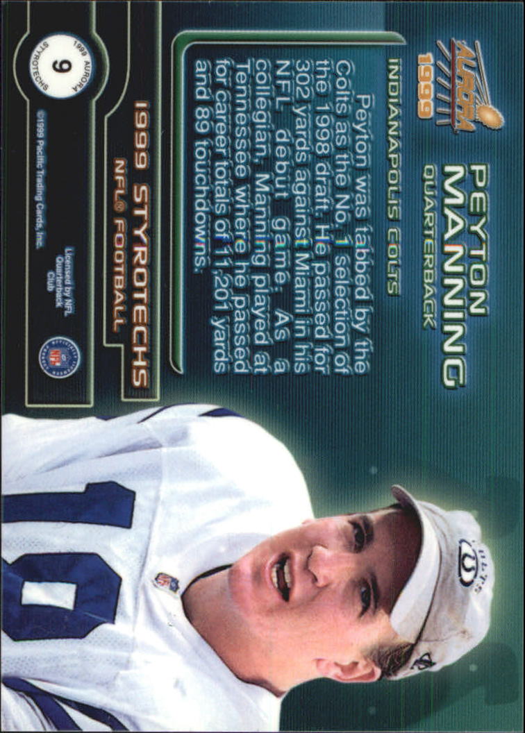 1999 Aurora Styrotechs #9 Peyton Manning back image