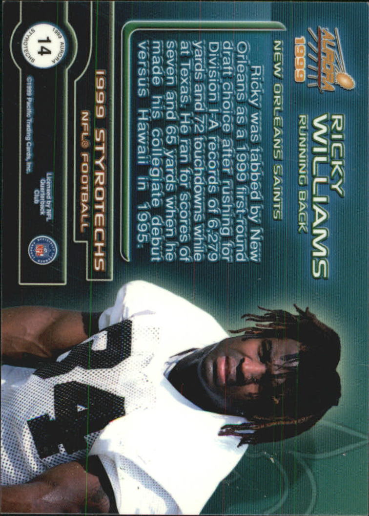 1999 Aurora Styrotechs #14 Ricky Williams back image