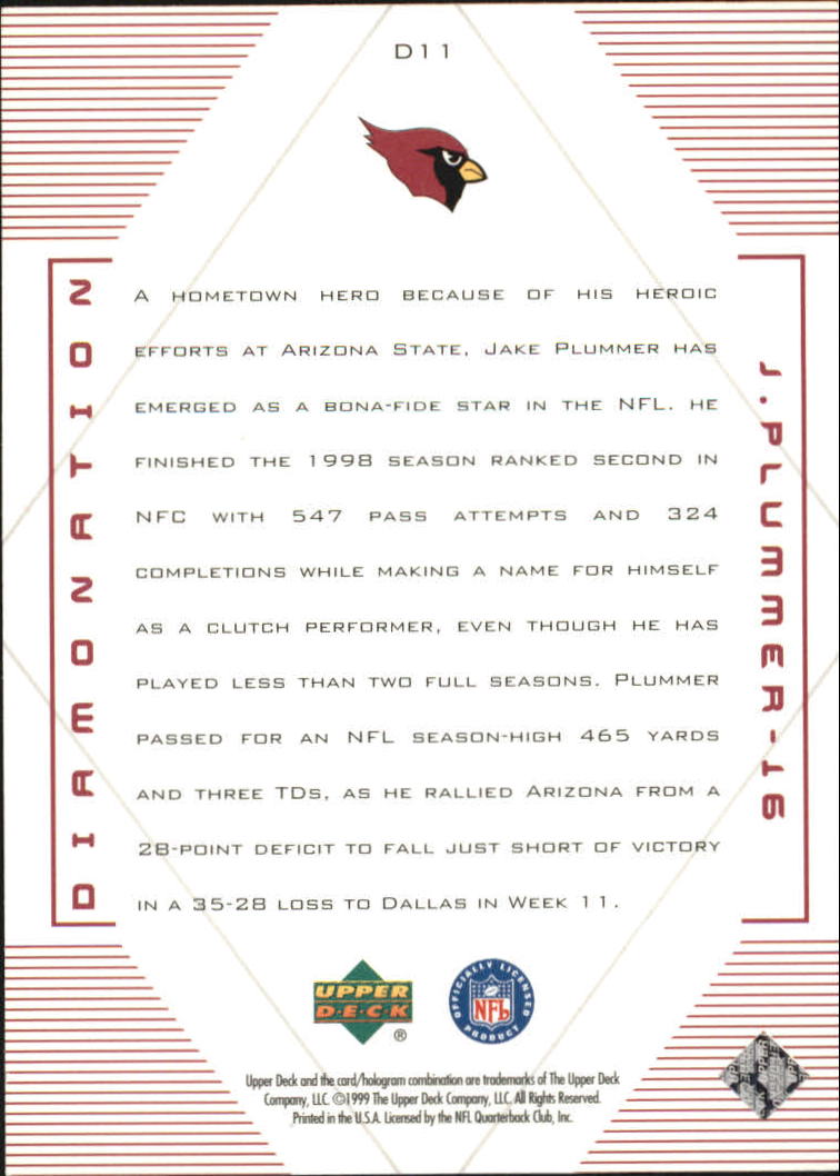 1999 Black Diamond Diamonation #D11 Jake Plummer back image