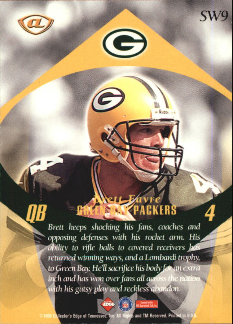 1999 Collector's Edge Advantage Shockwaves #SW9 Brett Favre back image