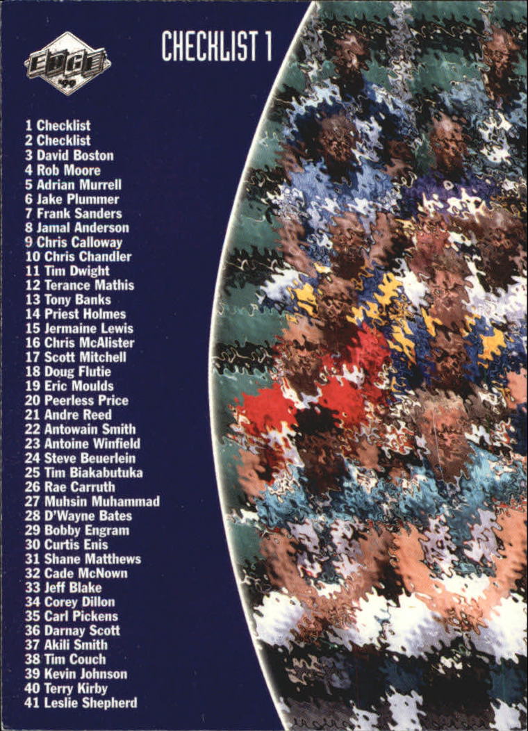 1999 Collector's Edge Odyssey #1 Checklist Card