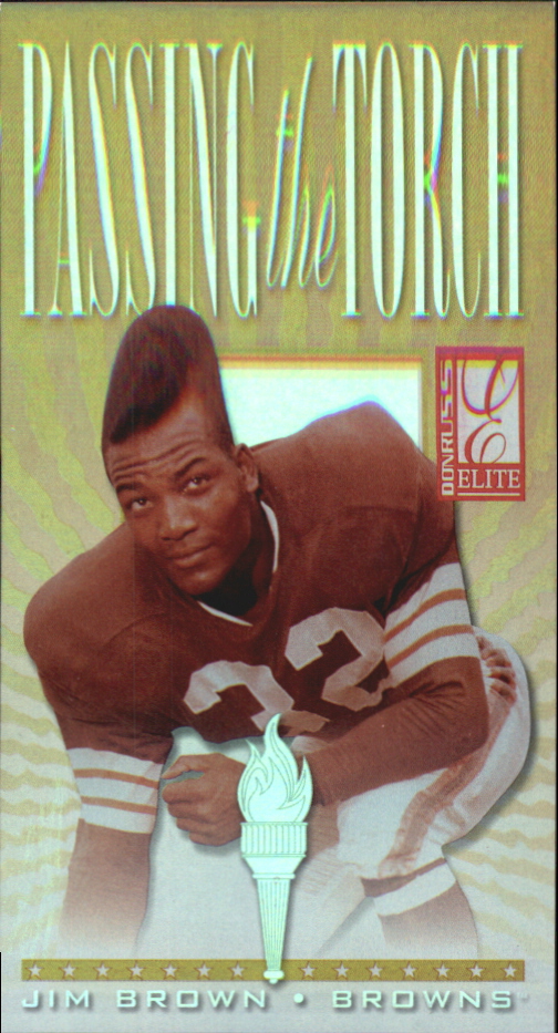 1999 Donruss Elite Passing the Torch #10 Jim Brown/Terrell Davis