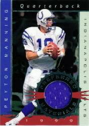 1999 Donruss Preferred QBC Materials #6 Peyton Manning J