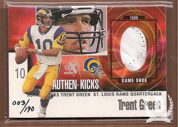 1999 E-X Century Authen-Kicks #2AK Trent Green/190