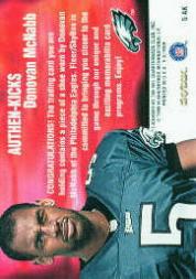 1999 E-X Century Authen-Kicks #5AK Donovan McNabb/210 back image