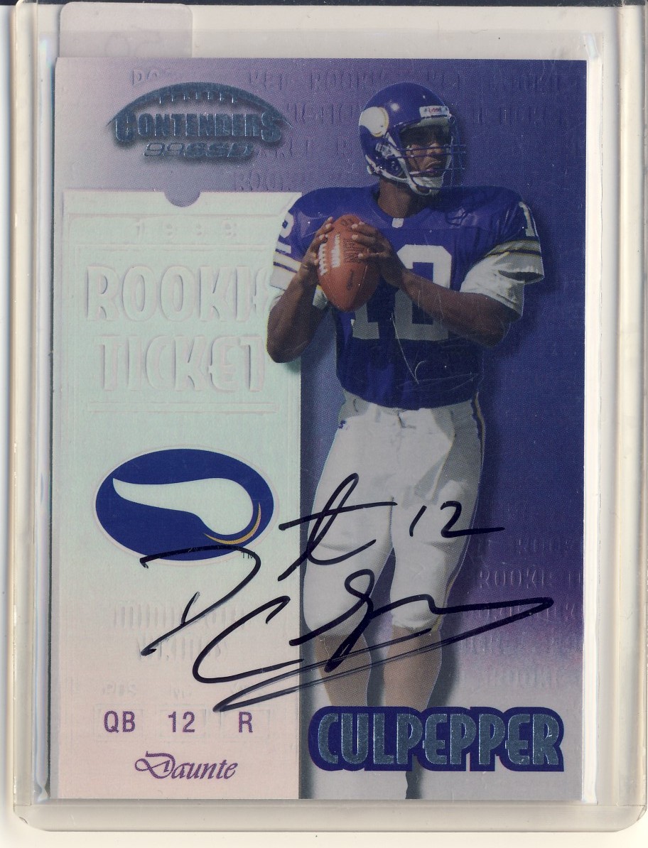 1999 Playoff Contenders SSD #156 Daunte Culpepper AU/1025* RC