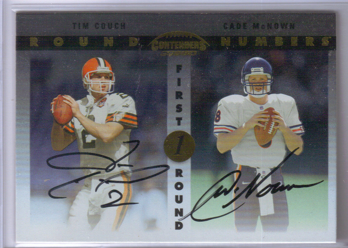 1999 Playoff Contenders SSD Round Numbers Autographs #RN5 Tim Couch/Cade McNown