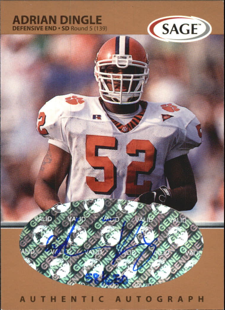 1999 SAGE Autographs Bronze #A15 Adrian Dingle/650