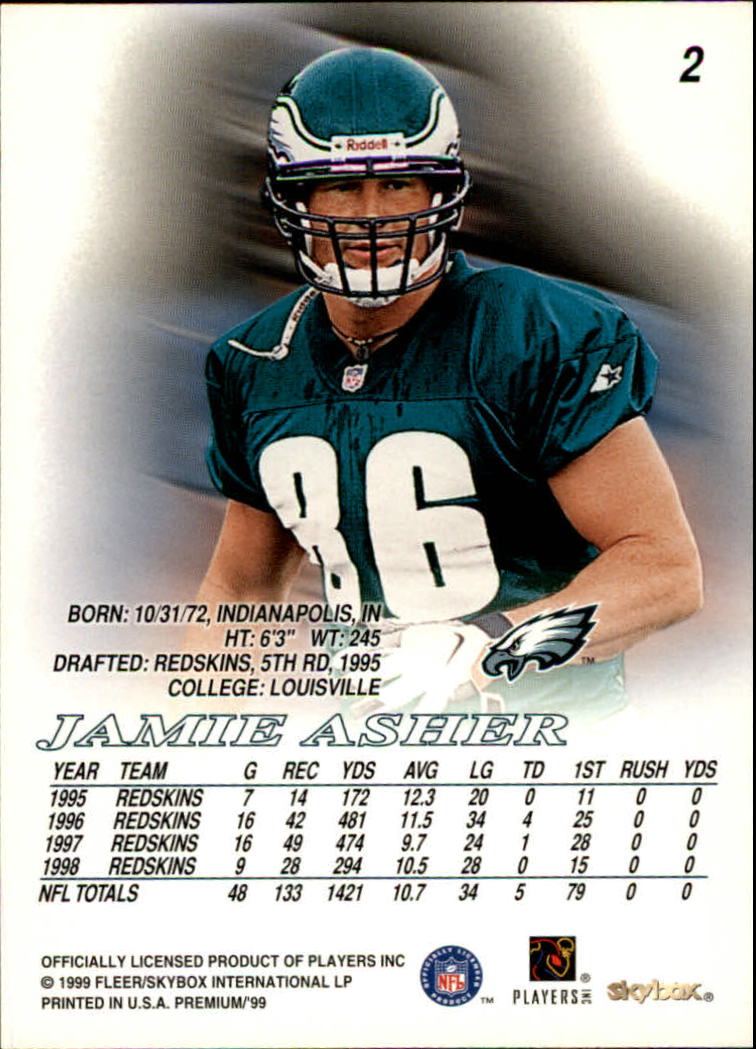 1999 SkyBox Premium #2 Jamie Asher back image