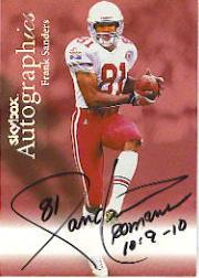 1999 SkyBox Premium Autographics #67 Frank Sanders/EX/MM/MU/S