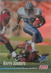 1999 Stadium Club Chrome Previews Jumbos Refractors #C9 Barry Sanders