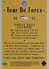 1999 Upper Deck Century Legends Tour de Force #A7 Terrell Davis back image