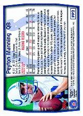 1999 Topps Promos #PP2 Peyton Manning back image