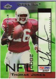 2000 Collector's Edge T3 Rookie Ink #TJ Thomas Jones Silver/915