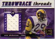 2000 Donruss Elite Throwback Threads #TT34 Eric Dickerson/Edgerrin James