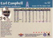 2000 Greats of the Game #52 Earl Campbell back image