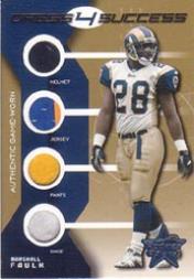 2000 Leaf Rookies and Stars Dress Four Success #6C Marshall Faulk Combo/25
