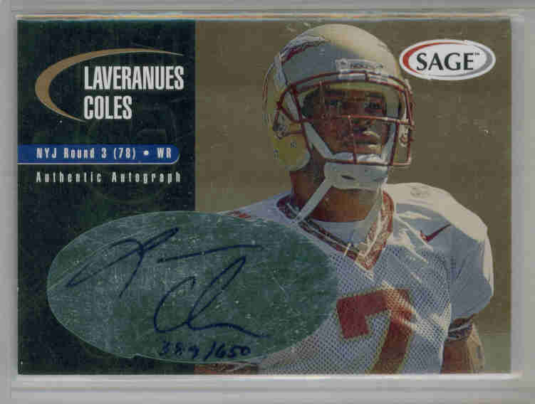 2000 SAGE Autographs Bronze #A10 Laveranues Coles/650