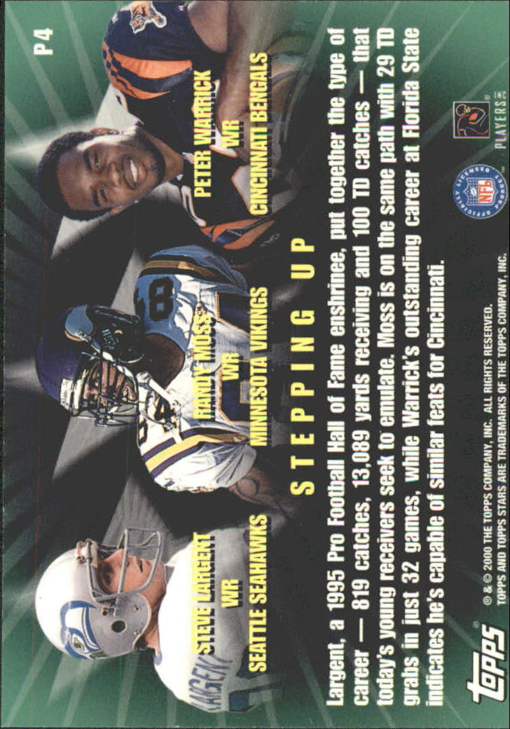2000 Topps Stars Progression #P4 Largent/R.Moss/Warrick back image