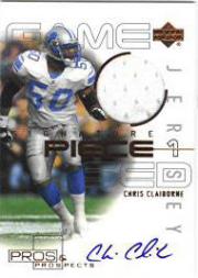 2000 Upper Deck Pros and Prospects Signature Piece 1 #SPCC Chris Claiborne