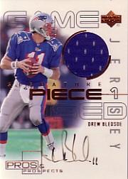 2000 Upper Deck Pros and Prospects Signature Piece 1 #SPDB Drew Bledsoe