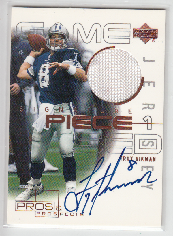 2000 Upper Deck Pros and Prospects Signature Piece 1 #SPTA Troy Aikman